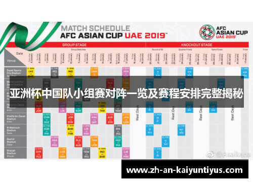 亚洲杯中国队小组赛对阵一览及赛程安排完整揭秘 亚洲杯中国队小组赛对阵一览及赛程安排完整揭秘