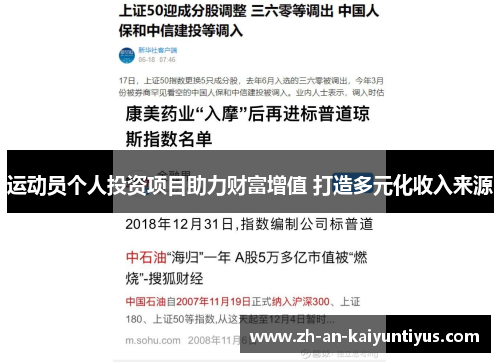 运动员个人投资项目助力财富增值 打造多元化收入来源